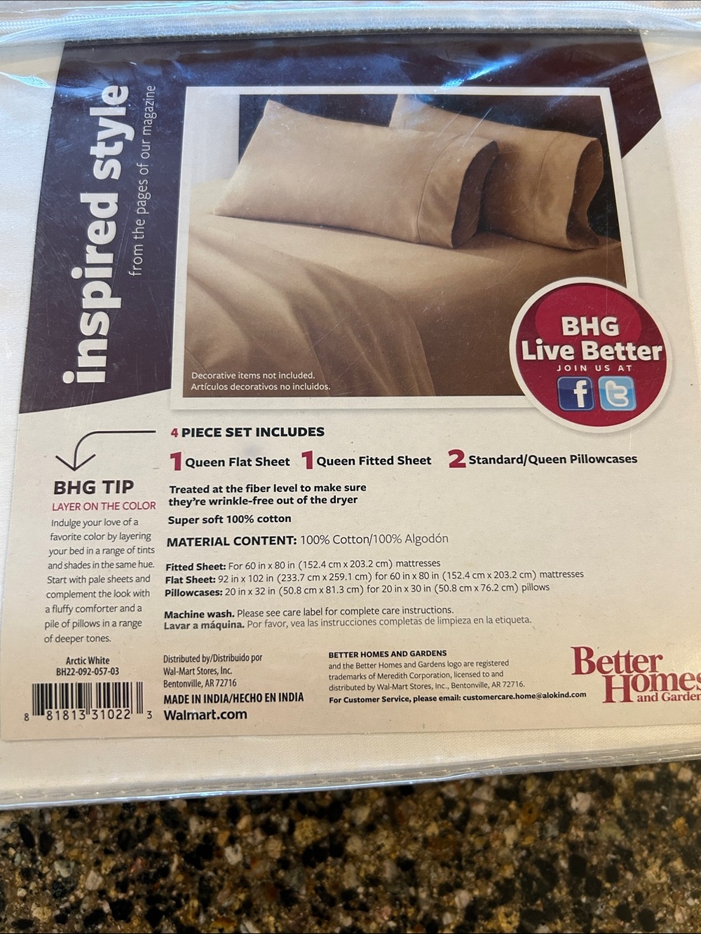 NEW Better Homes And Gardens Crisp White Queen Sheet Set - Picture 6 of 7